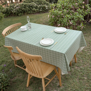 Boen gingham PVC bảng vải nhựa in Khăn trải bàn hiện đại hoa cho bên nhà sử dụng ngoài trời - Product Image 3