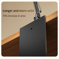 Support de tablette de bureau OEM CT09 en métal, bras long flexible, réglable en hauteur et en angle, fixation par ventouse, stable pour bureau