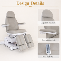 Table de massage électrique pliable moderne en cuir PU DN White à 5 moteurs pour salon et clinique, spa, beauté, tatouage, studio de cils