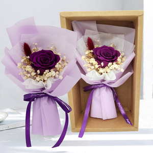 Cadeau de la Saint-Valentin pour petite amie : Coffret de roses en fleurs naturelles, Souvenir pour une vie éternelle, Bouquet de fleurs séchées - Product Image 3
