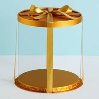 Bonne vente boîte-cadeau de gâteau d'or de gâteau de double couche de taille différente durable