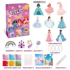 Nouveautés de Noël : Kit d'Art Créatif Poke Art Princesse DIY Unisexe en Plastique et Papier Écologique – Ensemble d'Art Fait Main Éducatif pour Tout-petits - Product Image 5
