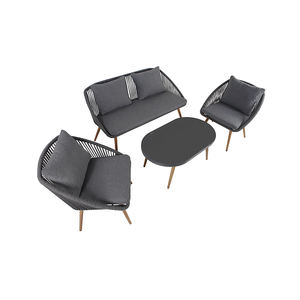 Ensemble de canapés de jardin en aluminium au design moderne, 4 pièces, portable et écologique, mobilier de salle à manger d'extérieur pour hôtel et entrée - Product Image 1