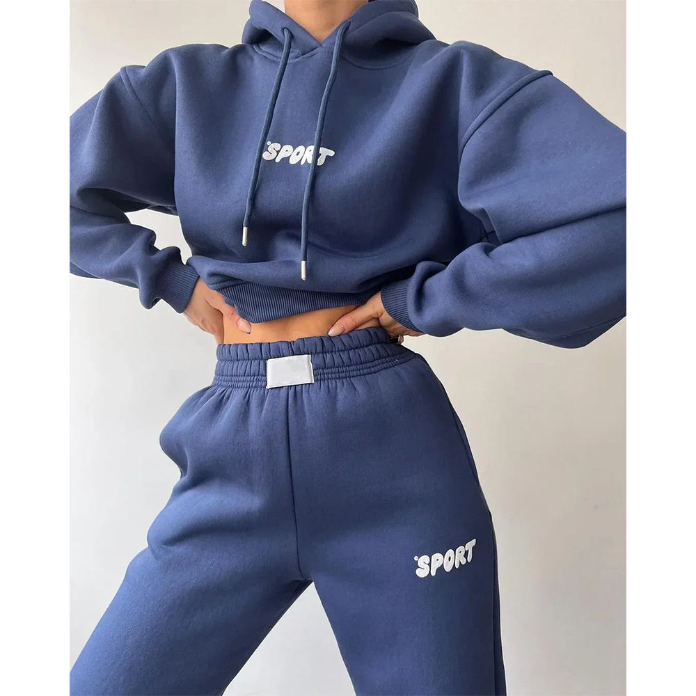 Wholesale Blank Two Piece Women Sweatpants Set Clothing - Main Image