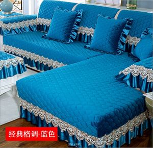 현대 유럽 5 시트 L 자형 쿠션 스커트 논슬립 도트 4 던지기 베개 보호 소파 소파 세트 커버 거실 - Product Image 5