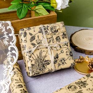 Floral <b>pattern</b> gift wrapping <b>paper</b> Mother's Day gift wrapping <b>paper</b> book wrapping <b>paper</b> available for customization in stock - Product Image 4