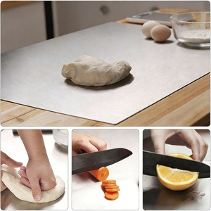 <span class=keywords><strong>Tagliere</strong></span> a L a Doppia Faccia per Cucina in Acciaio Inossidabile con Bordo Antiscivolo per Piano di Lavoro - Product Image 3