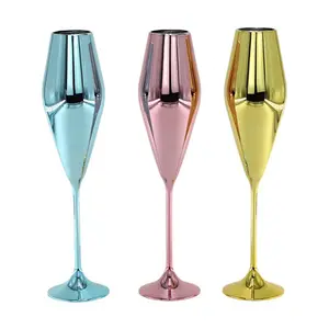 China Factory Gold Rim Pink Red/White Decorative Unique Fancy Crystal cup custom Wine Glass