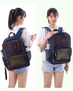 Mochila de malla resistente, mochila escolar transparente, mochila deportiva de gran capacidad, transparente, para viajes, para hombres y mujeres - Product Image 5
