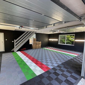 Carrelages de sol de garage amovibles et imperméables pour villa intérieure, système de verrouillage par encliquetage modulaire en PP pour atelier mécanique - Product Image 5