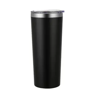 Factory direct Custom Logo New 22oz Double Wall Stainless Steel Tapered skinny Tumbler Car Vacuum Insulated Tumbler Coffee Mug
