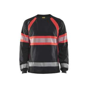 BLAKLADER - 351010309955XL Camiseta de manga larga Hi-Vis Negro/Rojo-EAN 7330509799444 ROPA DE TRABAJO DE LA HI-VIS - Product Image 1