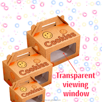 Boîte en papier personnalisée avec logo imprimé, écologique et recyclable, pour emballage de donuts et desserts, finition mate, pour présentation de pâtisseries, biscuits et gâteaux, faible MOQ