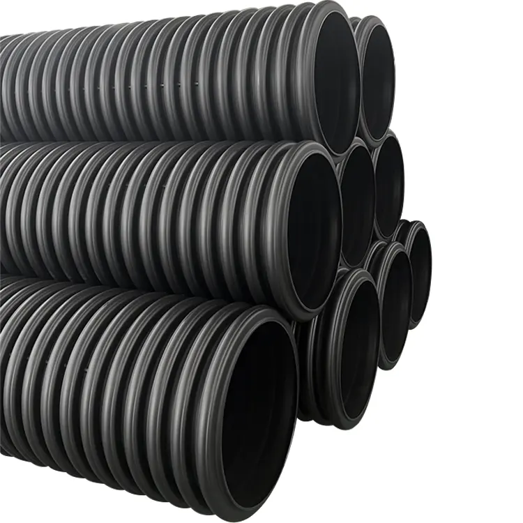 HYDY prezzo di fabbrica HDPE doppia parete corrugata PE tubo di drenaggio in plastica hdpe tubo sotterraneo