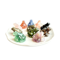 Pierre de cristal naturelle colorée en forme de grenouille, mini animal, pierre semi-précieuse, artisanat, ornement de maison, cadeau d'affaires