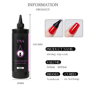 Gel de finition épais sans essuyage 1000ml 500ml, vernis à ongles gel UV LED haute brillance, non-nettoyable, pour manucure longue durée - Product Image 5