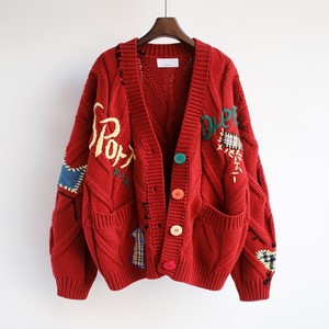 <span class=keywords><strong>Cardigan</strong></span> in maglia oversize da <span class=keywords><strong>donna</strong></span> con ricamo, modello casual, per autunno e inverno - Product Image 4