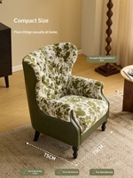 Fauteuil individuel vintage de style français pour salon, balcon, bureau, chambre, avec tissu floral et capitonnage, chaise longue de réception