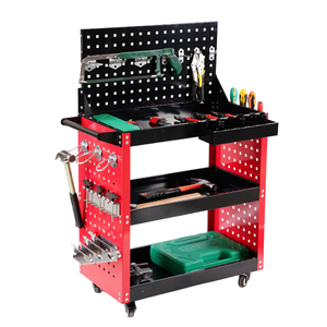 ツールカート（背面板付きスチールプレート製）ワークショップツールキャビネット（ハンドルとホイール付き収納）OEMカスタマイズ可能 - Product Image 4