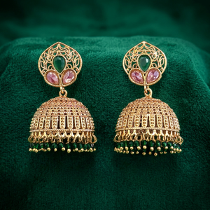 Exportador de Joyería Artesanal en India, Jhumki Antigua con Baño de Oro 233089 - Product Image 5