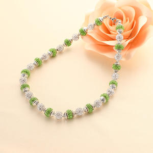 Collier en pâte polymère inspiré de <span class=keywords><strong>la</strong></span> boule <span class=keywords><strong>disco</strong></span> avec strass colorés en gros, collier ras du cou pour hommes et femmes, cadeau sportif - Product Image 5