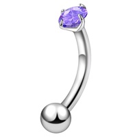 Gaby 16G Titane Zircon Punk Anneau de Sourcil Boucle d'Oreille Daith ASTM-F136 Prince Albert Unisexe Cadeaux de Fête Mariage Vente en Gros
