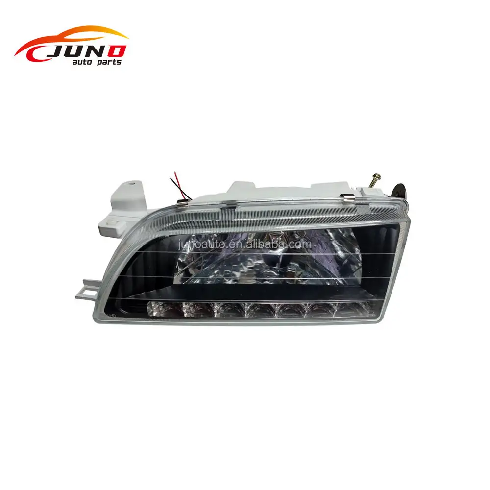 212-1142 LED pha lê đen nhà kính faros đèn pha đèn pha cho Corolla ae100 1992 1993 1994 đầu đèn phụ tùng ô tô