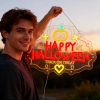 En gros, enseigne néon LED personnalisée Citrouille Halloween, lettres LED HAPPY HALLOWEEN, pour la décoration de maison, bar, maison hantée et fête