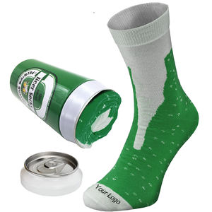 Nouvelles chaussettes pour hommes avec logo personnalisé créatif dans une <span class=keywords><strong>canette</strong></span> de bière pour un cadeau - Product Image 1