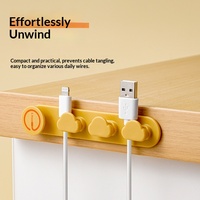 Clips adhésifs multi-usages en TPR pour organiser les câbles, fixation murale par ventouse pour câbles de données, fils de souris - Durables et peu encombrants