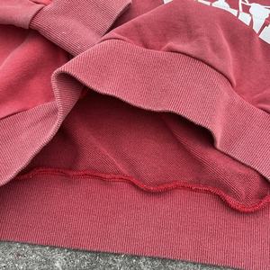 Sudadera con Capucha Gruesa de Alta Calidad, Estilo Patchwork, Sudadera de Felpa Francesa Estampada, Sudadera Holgada de Algodón con Cuello Redondo y Lavado Ácido - Product Image 5