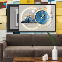 Peinture décorative de luxe légère UNIART avec horloge Art mural simple moderne boîte de portail électrique oeuvre pour la décoration de la maison sans cadre
