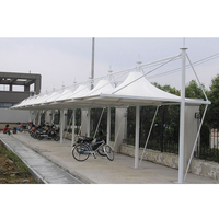 Prix d'usine, abri de voiture extérieur, structure en membrane, abris de voiture en acier à cantilever, garages avec toit en polycarbonate