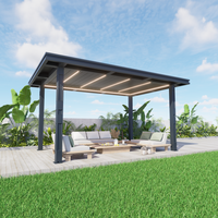 Pergola moderne personnalisée en aluminium nouveau design pavillon chinois d'extérieur toit incliné imperméable bois métal PVC pourriture pour l'extérieur