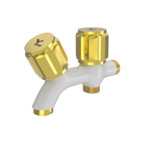 Robinet double de qualité supérieure avec système de contrôle d'eau double, corps en laiton robuste, anti-rouille, finition chromée, pour l'alimentation en eau. - Product Image 4