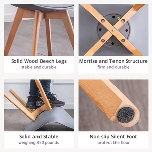 Best Selling Modern <strong>Tulip</strong> PP Beech Wood Legs Durable Outdoor Hotel Restaurant Dining <strong>Tables</strong> and Chairs - Product Image 4