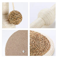 Griffoir pour chat en bois Pawise Premium, durable, stable, en forme de gourde, avec corde en sisal et boule suspendue