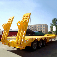 Semi-remorque surbaissée en acier à 4 essieux et 60 tonnes, à bas prix, avec train de roulement robuste et suspension pneumatique, à vendre en Chine