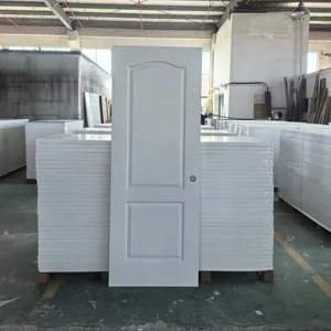 High quality manufactory white primer hdf moulded 2 panel design wooden interior timber door