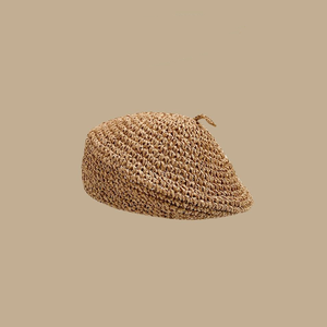 2025 nueva llegada verano moda <span class=keywords><strong>niñas</strong></span> señora mujeres <span class=keywords><strong>boinas</strong></span> rafia paja <span class=keywords><strong>ganchillo</strong></span> boina gorra - Product Image 6