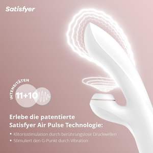 Vibrador de Conejo Satisfied <span class=keywords><strong>Pro</strong></span> <span class=keywords><strong>2</strong></span> de Nueva Generación SATPROGRAB Blanco Recargable por USB IPX6 Resistente al Agua 10 Frecuencias Caja de Regalo - Product Image 2