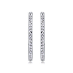 Silber S925 Ribbon Loop Ohrringe Full Moisserite Lange Ohrringe Pass Diamond Test Luxus Gra Schmuck Custom Großhandel - Product Image 3