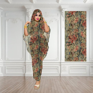 Tela de Poliéster con Estampado Floral Digital Personalizado, Ratti Persi Japón para Swiss Diana London, Voile Sedoso, Chifón Sudanés, Toub para Mujeres Somalíes - Product Image 1