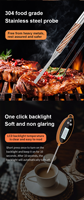 Termometer Daging Digital Bacaan Instan Layar LCD Besar dengan Lampu Latar Tahan Air untuk Memasak, Menggoreng, BBQ, Memanggang, Permen, Oven, dan Memanggang Kue