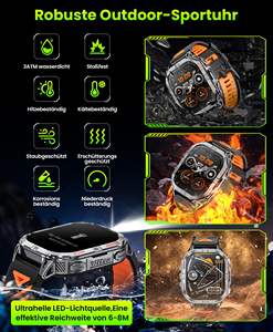 Montre connectée EDS K72 GPS avec écran AMOLED de 2,13 pouces, lampe torche LED, boussole, plus de 100 modes sportifs, montre de fitness, batterie 580 mAh, appels Bluetooth pour iOS et Android - Product Image 3