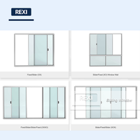 Fenêtre coulissante verticale double vitrage en aluminium à rupture de pont thermique, faible émissivité, étanche et coupe-vent pour salon, balcon, chambre