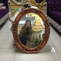 Miroir en verre Nouveau style européen vintage élégant Miroir mural ovale décoratif 4 mm Miroir de coiffeuse pour la maison Hôtel Décoration
