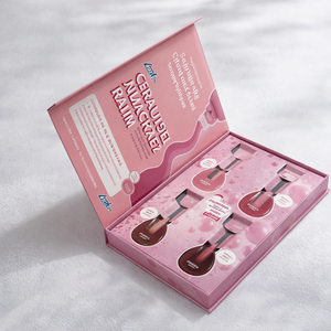 Set de 4 Bálsamos Ceramida Milkshake Kindalys en Caja Rígida Rosa con Impresión de Logotipo UV para Uso Cosmético - Product Image 6