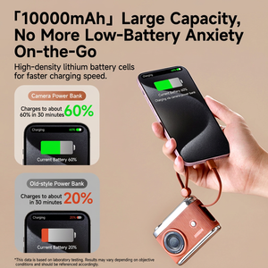 กล้องถ่ายรูปพร้อมพาวเวอร์แบงค์ในตัว ความจุ 10000mAh รองรับการชาร์จเร็ว 22.5W สายชาร์จในตัว ดีไซน์สร้างสรรค์ สำหรับการชาร์จแบบพกพา - Product Image 2