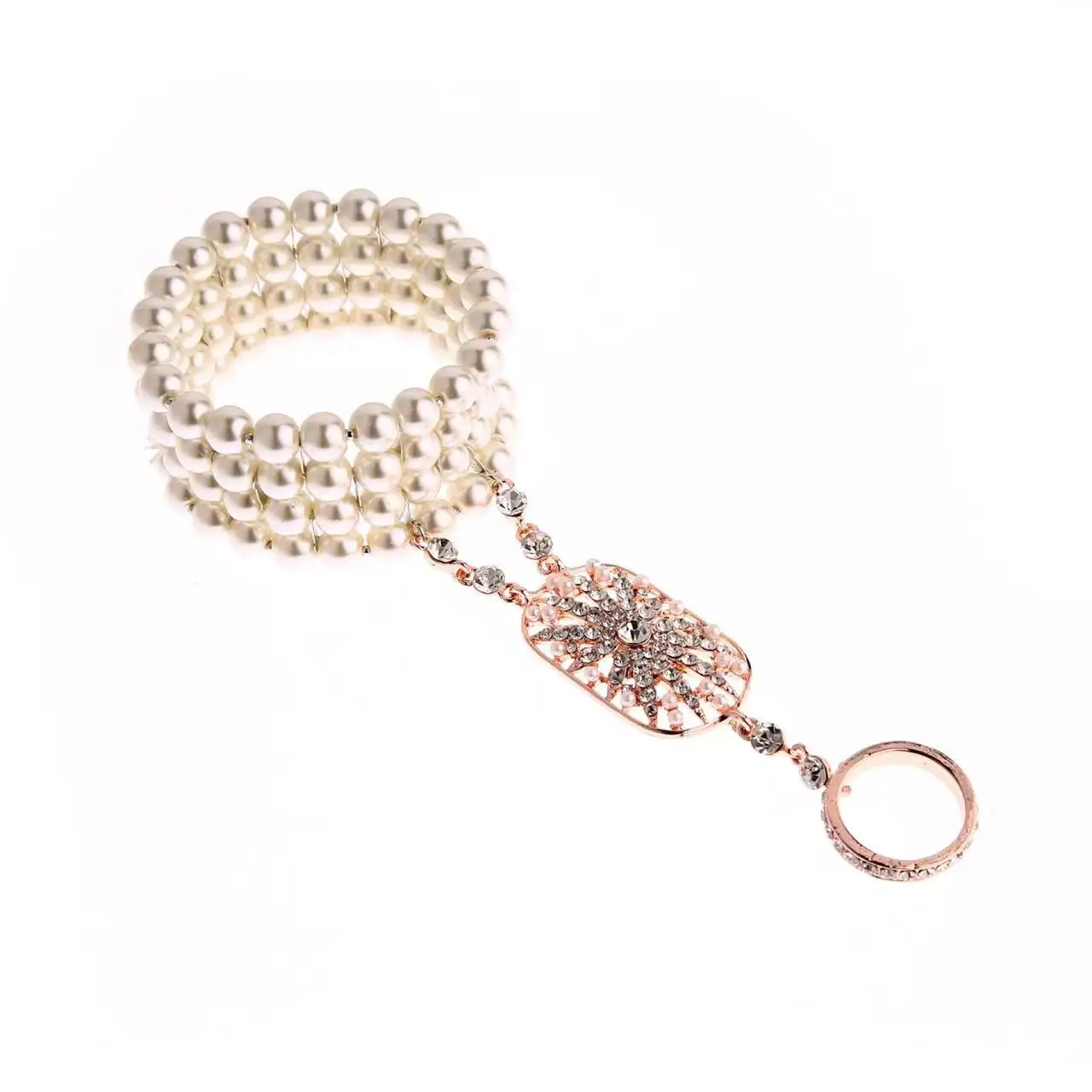 The Great Gatsby Austrian Crystal Imitation Pearl multilayers Bracelet Accessory